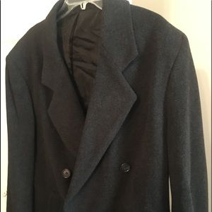 100% wool overcoat dark charcoal